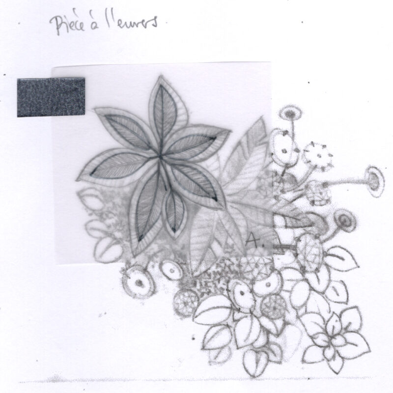 A broche foret elements fougère support titane