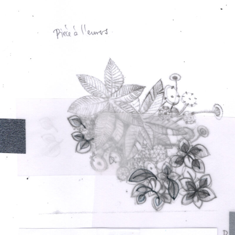 D broche foret éléments petites feuilles
